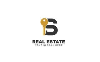 S real estate logo design inspiration. Vector letter template design for brand.