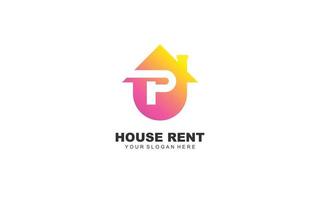 P real estate logo design inspiration. Vector letter template design for brand.