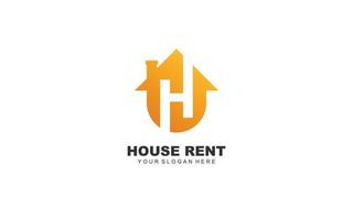 H real estate logo design inspiration. Vector letter template design for brand.