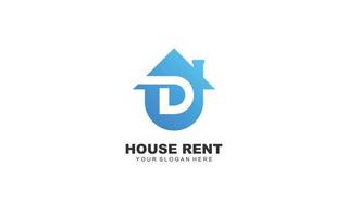 D real estate logo design inspiration. Vector letter template design for brand.