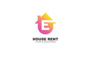 E real estate logo design inspiration. Vector letter template design for brand.