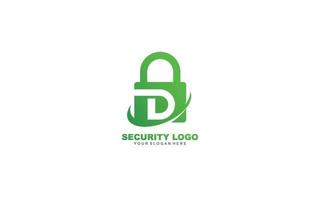 D Security logo design inspiration. Vector letter template design for brand.