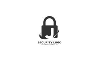 J Security logo design inspiration. Vector letter template design for brand.