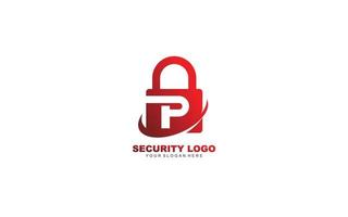 P Security logo design inspiration. Vector letter template design for brand.