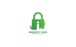 I Security logo design inspiration. Vector letter template design for brand.