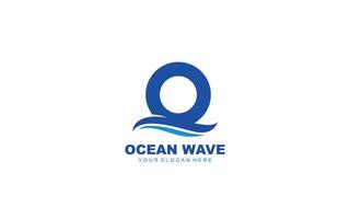 O WAVE logo design inspiration. Vector letter template design for brand.