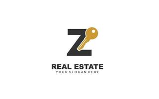 Z real estate logo design inspiration. Vector letter template design for brand.