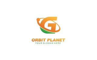 G planet logo design inspiration. Vector letter template design for brand.