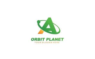 A planet logo design inspiration. Vector letter template design for brand.
