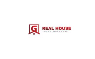 G real estate logo design inspiration. Vector letter template design for brand.