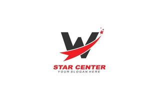 W star logo design inspiration. Vector letter template design for brand.