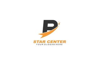 P star logo design inspiration. Vector letter template design for brand.