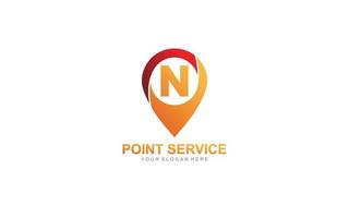 N point logo design inspiration. Vector letter template design for brand.