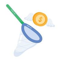 Trendy Catch Money vector