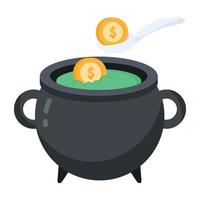 Trendy Gold Cauldron vector