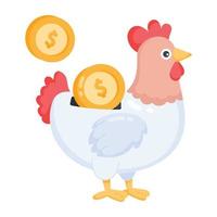 Trendy Rooster Bank vector