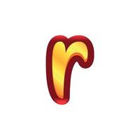 3d illustration of small letter r vector