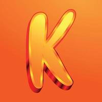 3d illustration of letter k vector