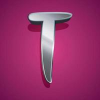 3d illustration of letter t vector