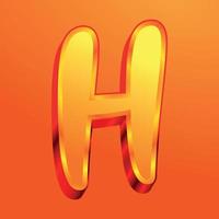 3d illustration of letter h vector