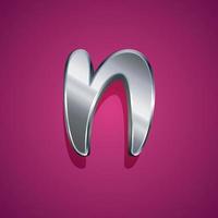 3d illustration of small letter n vector