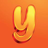 3d illustration of small letter y vector