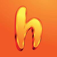 3d illustration of small letter h vector