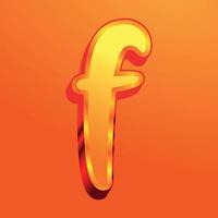 3d illustration of small letter f vector