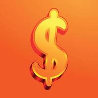 3d illustration of dollar sign vector