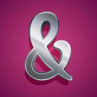 Ilustración 3d de signo ampersand vector