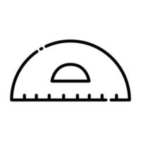 Semicircle, ruler line icon vector