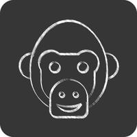 Icon Chimpanzee. related to Animal Head symbol. simple design editable. simple illustration vector