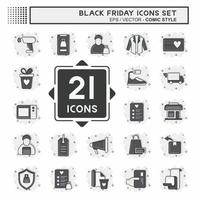 Icon Set Black Friday. related to Education symbol. shopping. simple illustration vector