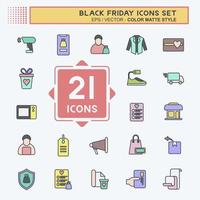 Icon Set Black Friday. related to Education symbol. shopping. simple illustration vector