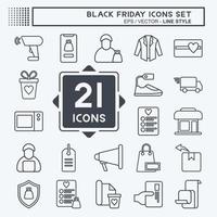 Icon Set Black Friday. related to Education symbol. shopping. simple illustration vector