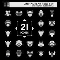 Icon Set Animal Head. related to Education symbol. simple design editable. simple illustration vector