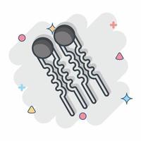 Icon Hair Pins. related to Barbershop symbol. Beauty Saloon. simple illustration vector