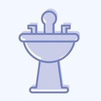 Icon Hair Wash Sink. related to Barbershop symbol. Beauty Saloon. simple illustration vector