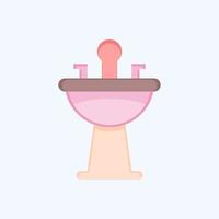 Icon Hair Wash Sink. related to Barbershop symbol. Beauty Saloon. simple illustration vector