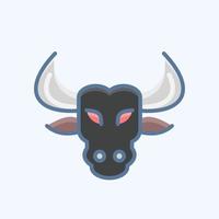 Icon Bull. related to Animal Head symbol. simple design editable. simple illustration vector