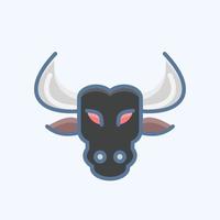 Icon Bull. related to Animal Head symbol. simple design editable. simple illustration vector