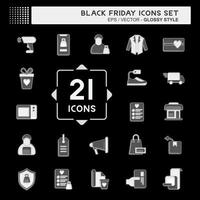 icono conjunto negro viernes. relacionado a educación símbolo. compras. sencillo ilustración vector