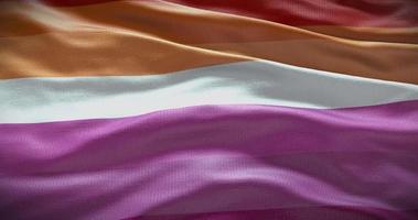 Lesbian symbol flag background. Waving flag 4k backdrop video