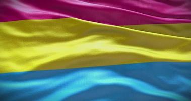 Pansexual flag background waving. Pansexual symbol 4K video