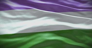 Genderqueer symbol. Waving flag background 4k video