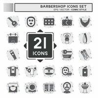 Icon Set Barbershop. related to Education symbol. Beauty Saloon. simple illustration vector