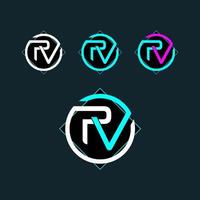 PV VP trendy letter logo design vector