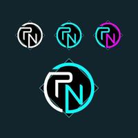PN NP trendy letter logo design vector