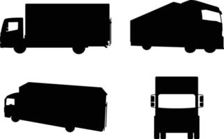 A vector collection of lorry's in a number of perspectives