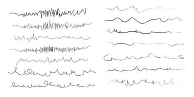 Set of Chaotic continuous lines. vector